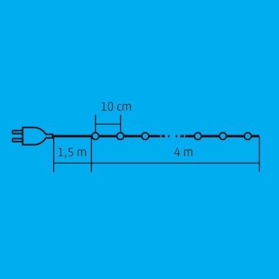 Ghirlandă cu LED-uri, 40 buc, color - KIL 40C/M